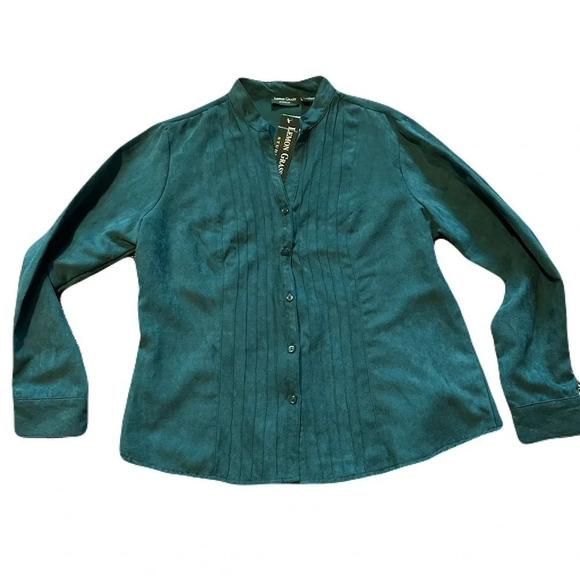 NWT Vintage Lemon Grass Studio Faux Suede Button Down Shirt Size XL - Picture 3 of 4